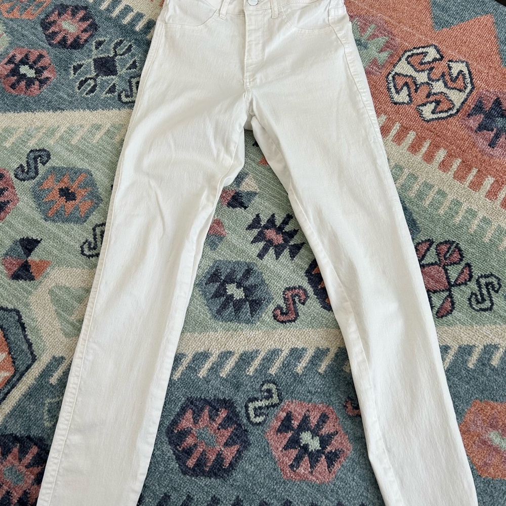 Women's Cream Straight Leg Jeans
